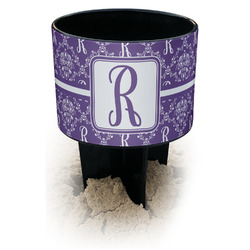 Initial Damask Black Beach Spiker Drink Holder (Personalized)