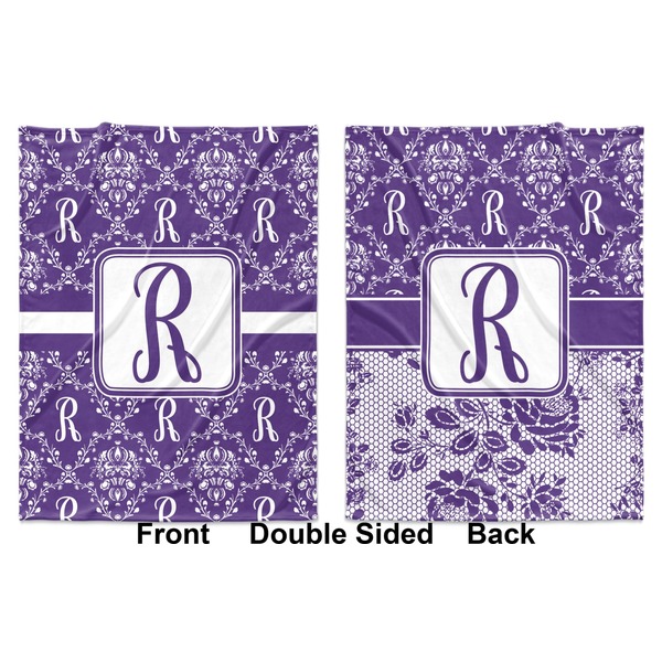 Personalized Initial Damask Baby Blanket (Double Sided - Printed Front and Back)