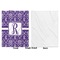 Personalized Initial Damask Baby Blanket (Single Side - Printed Front, White Back)