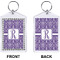 Personalized Initial Damask Bling Keychain (Front + Back)