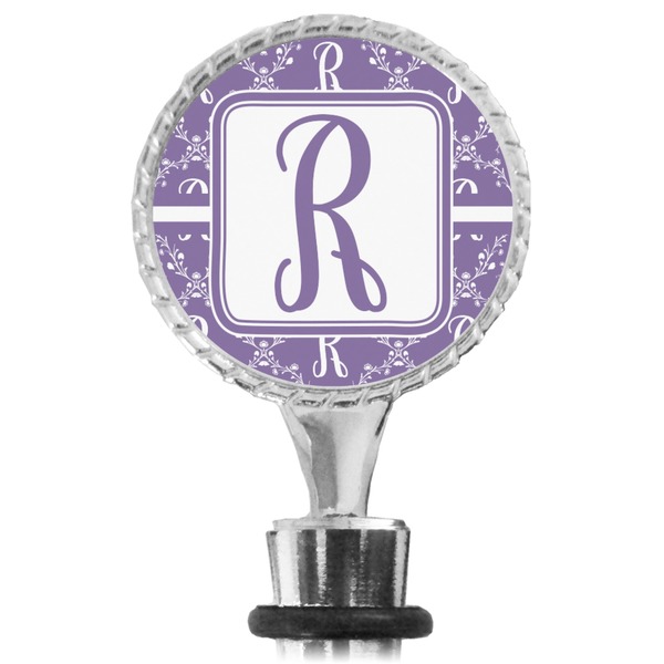 Personalized Initial Damask Bottle Stopper Main View