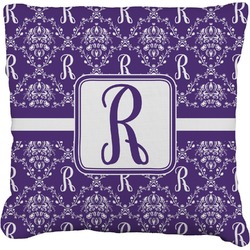 Initial Damask Faux-Linen Throw Pillow 16" (Personalized)