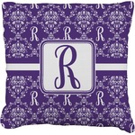 Initial Damask Faux-Linen Throw Pillow 18" (Personalized)