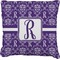 Initial Damask Faux-Linen Throw Pillow 18" (Personalized)