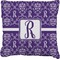 Initial Damask Faux-Linen Throw Pillow 20" (Personalized)