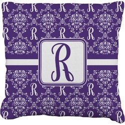 Initial Damask Faux-Linen Throw Pillow 26" (Personalized)