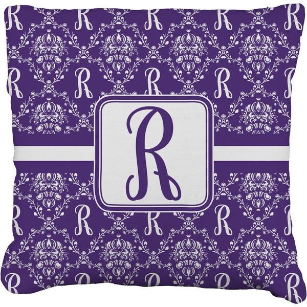 Custom Initial Damask Faux-Linen Throw Pillow 26" (Personalized)