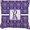 Initial Damask Faux-Linen Throw Pillow 26" (Personalized)