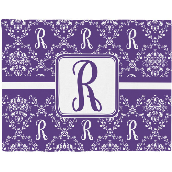 Custom Initial Damask Woven Fabric Placemat - Twill