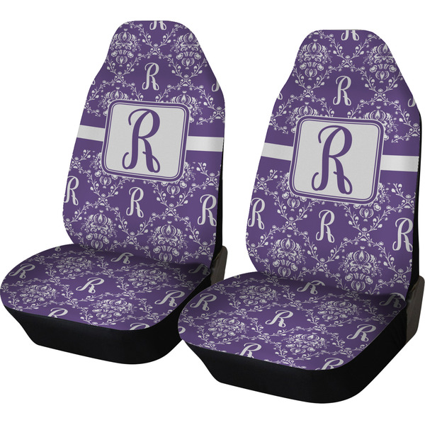 Custom Initial Damask Car Seat Covers (Set of Two) (Personalized)