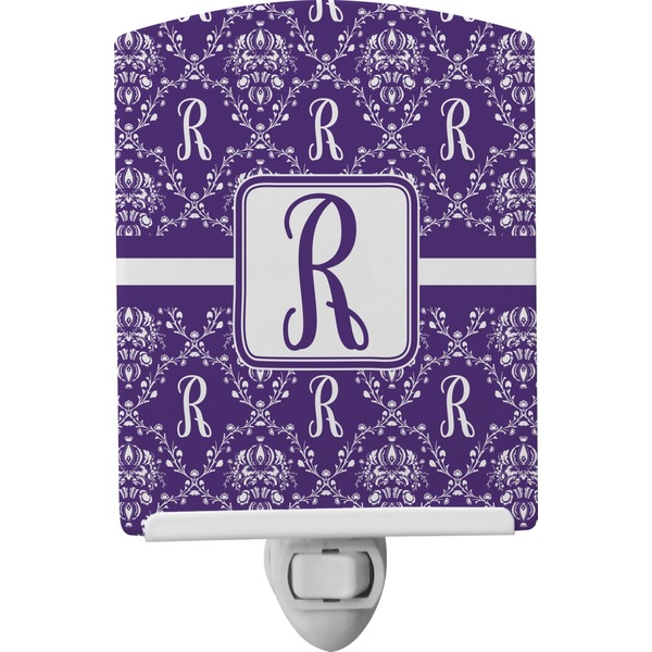 Custom Initial Damask Ceramic Night Light (Personalized)