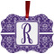 Personalized Initial Damask Christmas Ornament (Front View)