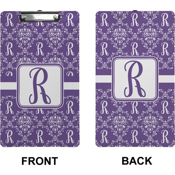 Personalized Initial Damask Clipboard (Legal) (Front + Back)