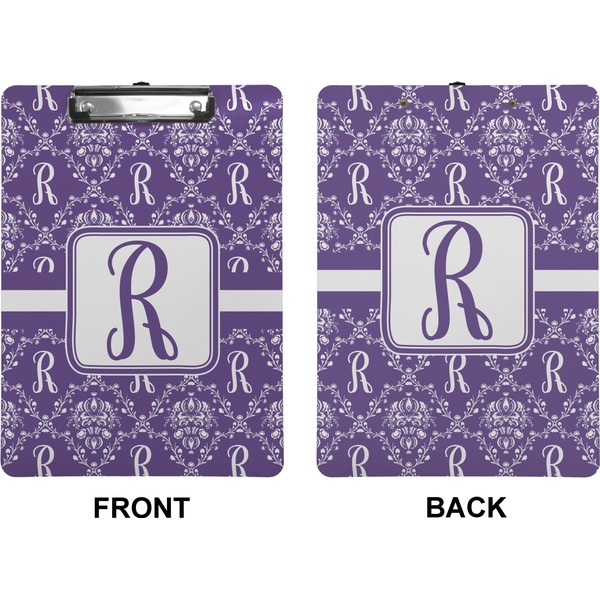 Personalized Initial Damask Clipboard (Letter) (Front + Back)
