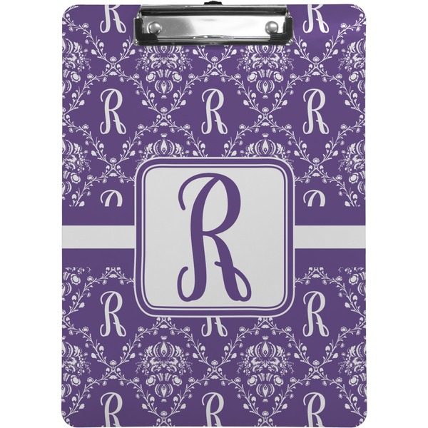 Custom Initial Damask Clipboard (Letter Size) (Personalized)