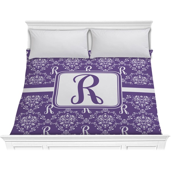 Custom Initial Damask Comforter - King (Personalized)