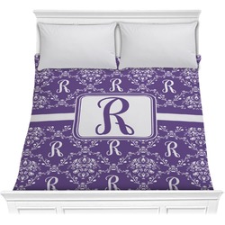 Initial Damask Comforter - Full / Queen (Personalized)