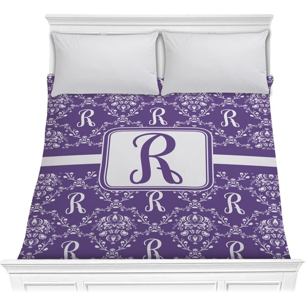 Custom Initial Damask Comforter - Full / Queen (Personalized)
