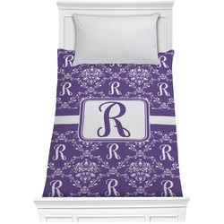 Initial Damask Comforter - Twin (Personalized)
