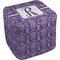 Personalized Initial Damask Cube Poof Ottoman (Top)