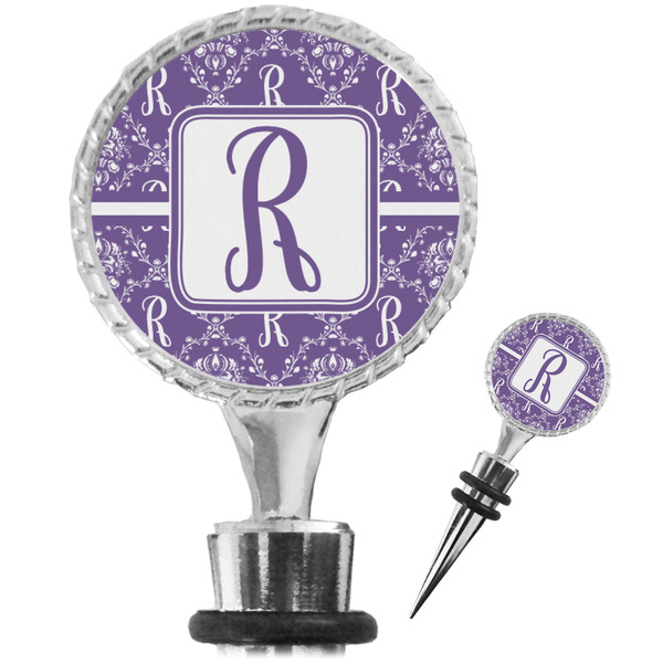 Custom Initial Damask Wine Bottle Stopper (Personalized)