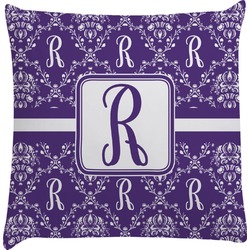 Initial Damask Decorative Pillow Case (Personalized)