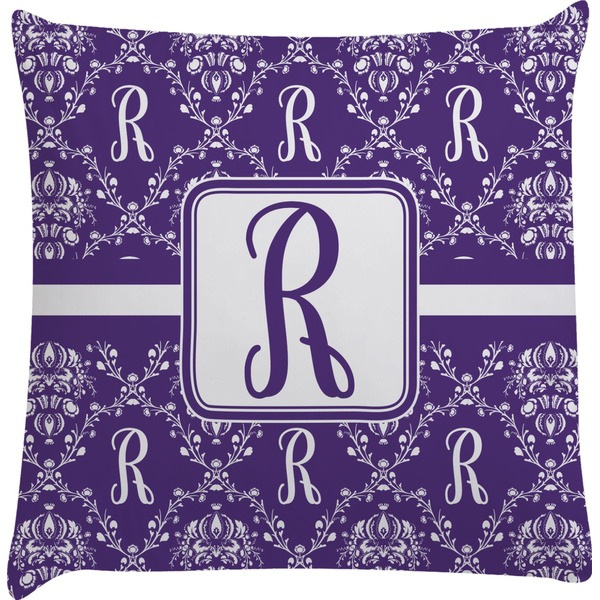 Custom Initial Damask Decorative Pillow Case (Personalized)