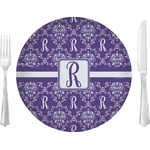 Initial Damask Glass Lunch / Dinner Plate 10" (Personalized)