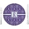 Initial Damask 10" Glass Lunch / Dinner Plates - Single or Set (Personalized)