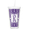Initial Damask Double Wall Tumbler with Straw (Personalized)