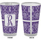 Initial Damask Pint Glass - Full Color - Front & Back Views