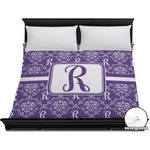 Initial Damask Duvet Cover - King (Personalized)