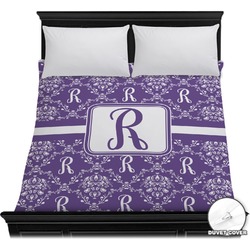 Initial Damask Duvet Cover - Full / Queen (Personalized)