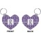 Personalized Initial Damask Heart Keychain (Front + Back)