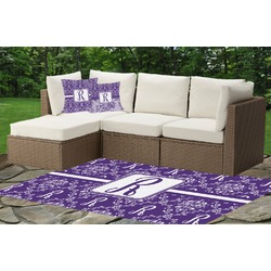 Initial Damask Indoor / Outdoor Rug - Custom Size