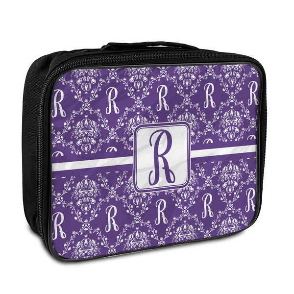 Custom Initial Damask Insulated Lunch Bag (Personalized)