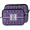 Personalized Initial Damask Laptop Sleeve (Size Comparison)