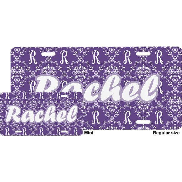 Personalized Initial Damask License Plate (Sizes)