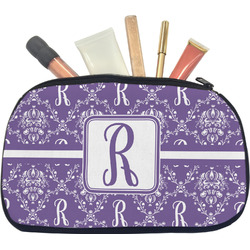 Initial Damask Makeup / Cosmetic Bag - Medium (Personalized)