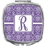Initial Damask Compact Makeup Mirror (Personalized)