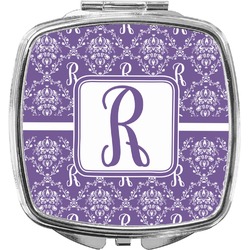 Initial Damask Compact Makeup Mirror (Personalized)