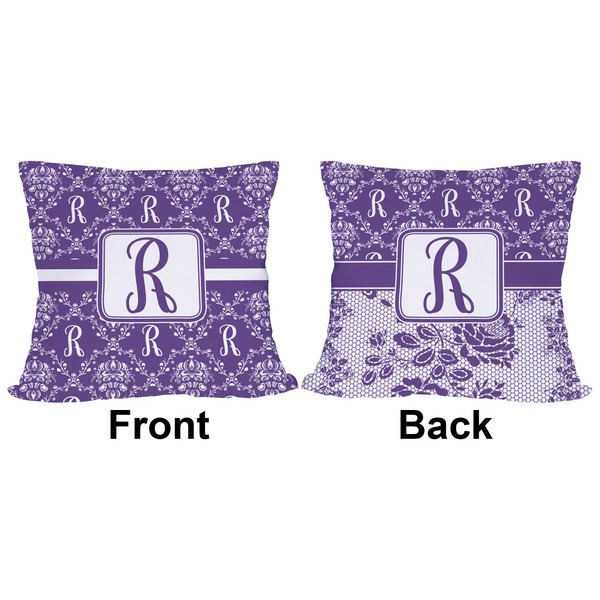 Personalized Initial Damask Outdoor Pillow - 20x20