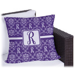 Initial Damask Outdoor Pillow - 18" (Personalized)