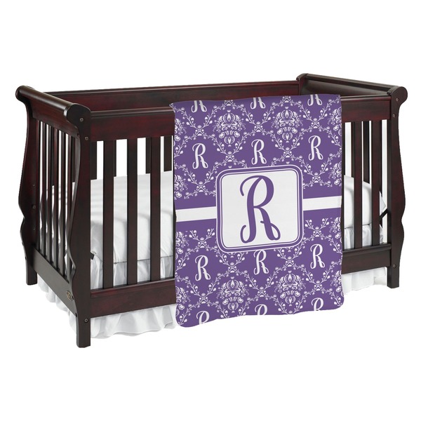 Custom Initial Damask Baby Blanket (Personalized)
