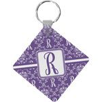 Initial Damask Diamond Plastic Keychain