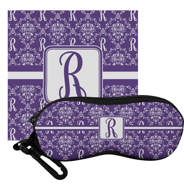 Custom Initial Damask Eyeglass Case & Cloth (Personalized)