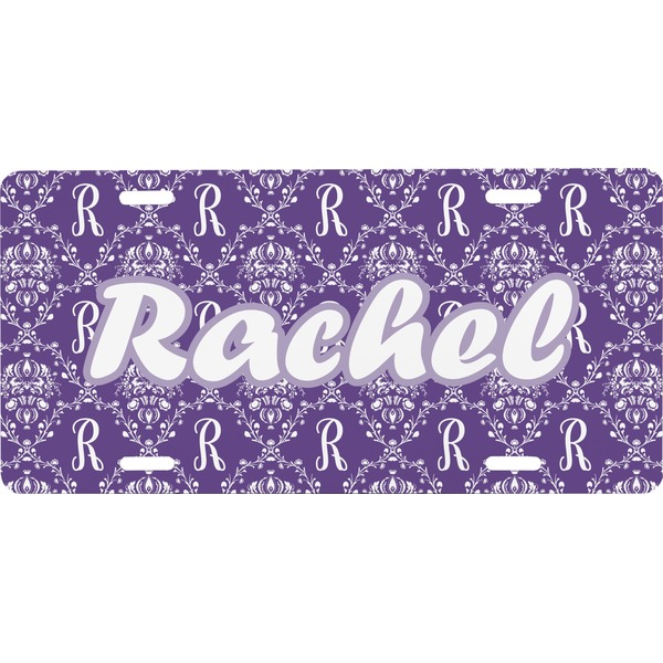 Custom Initial Damask Front License Plate (Personalized)