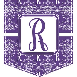 Initial Damask Iron On Faux Pocket (Personalized)