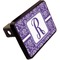 Personalized Initial Damask Rectangular Car Hitch Cover w/ FRP Insert (Angle View)