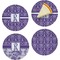 Personalized Initial Damask Set of Appetizer / Dessert Plates